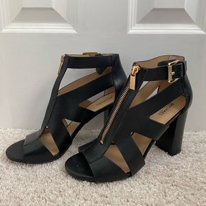 Black Michael Kors Heels size 8M. Gold hardware